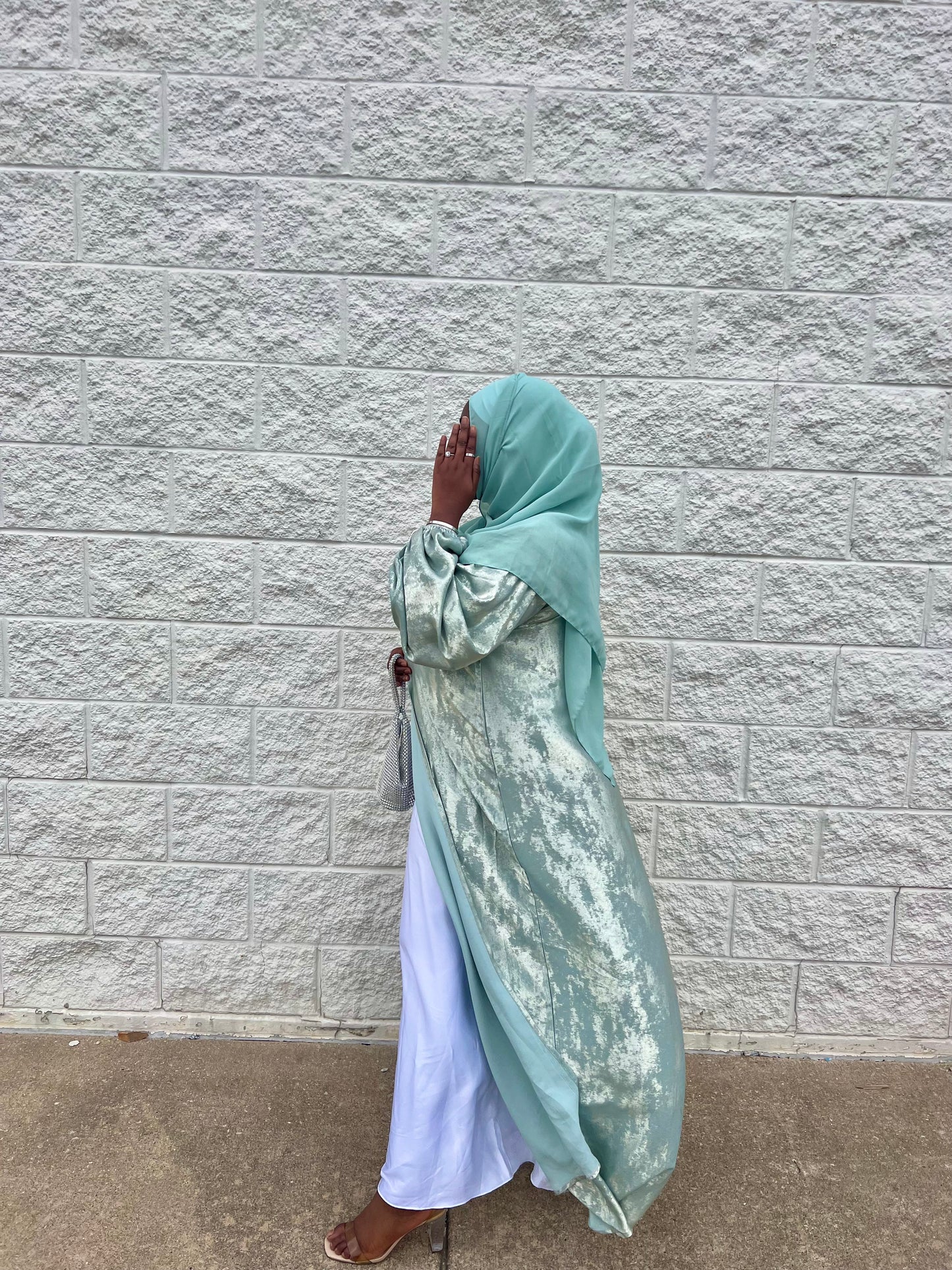 Kuwthar Abaya - Mint Green