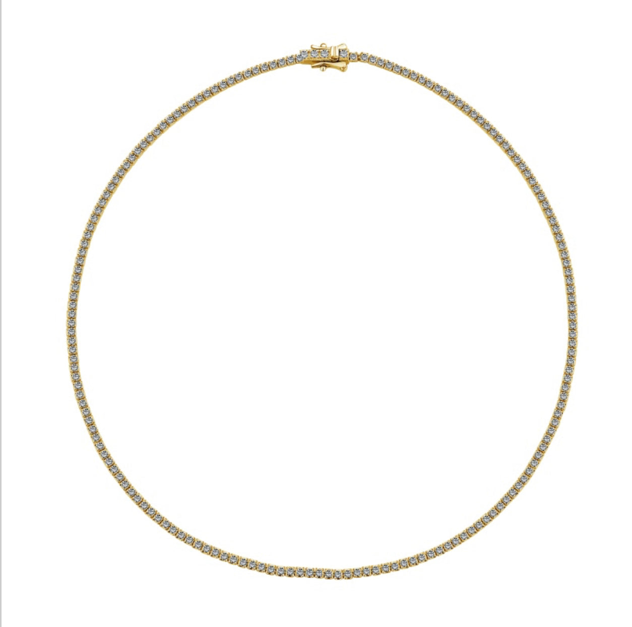 2MM Tennis Necklace- Gold